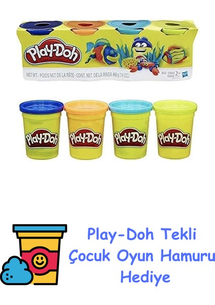 4'lü Çocuk Oyun Hamuru + Play-Doh Oyun Hamuru