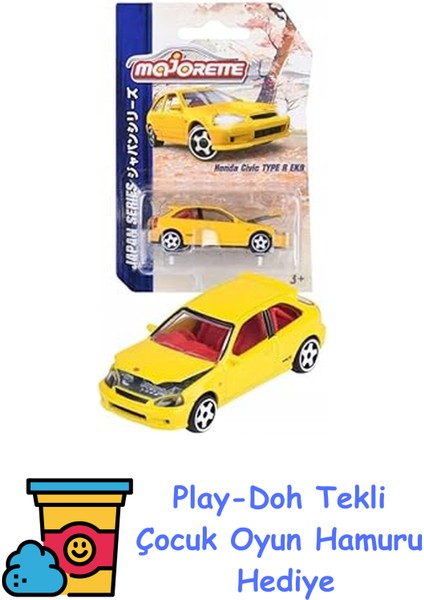 212051029 Japan Series Premium Cars Diecast Honda Civic Type R Ek9 | 1:64 Diecast Model Araba + Play-Doh Oyun Hamuru