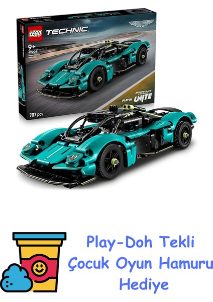 Technic Aston Martin Valkyrie 42208-9 Yaş ve Üzeri Araba Seven Çocuklar Için Araba Modeli Içeren Yaratıcı Oyuncak Araba Yapım Seti, Doğum Günü ve Özel Gün Hediye + Play-Doh Oyun Hamuru