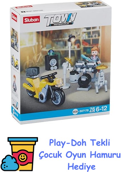 Town- Yarışçı Yapım Seti, 76 Parça + Play-Doh Oyun Hamuru