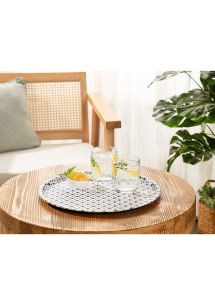 Rêve Bleu Petite Fleur Yuvarlak Tepsi fırsatları