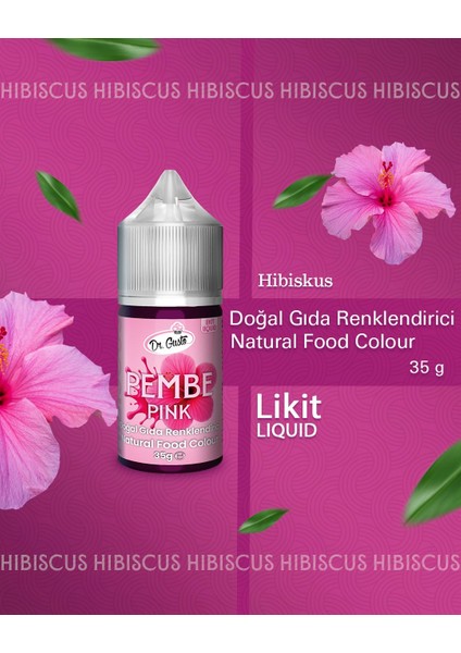Doğal Likit Gıda Boyası Dr.gusto 35 gr Pembe