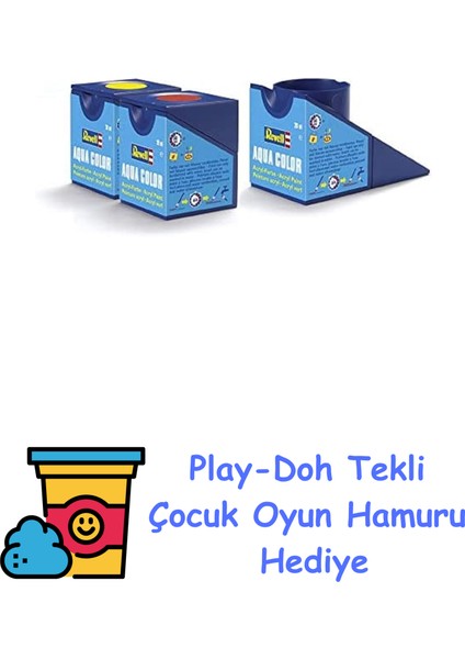 - Su Bazlı Maket Boyası Sarı Kahve Mat 18 ml (36188) + Play-Doh Oyun Hamuru