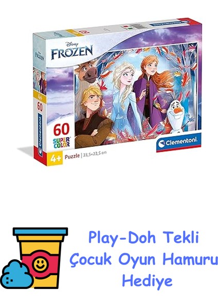 60 Parça Puzzle : Frozen Iı + Play-Doh Oyun Hamuru