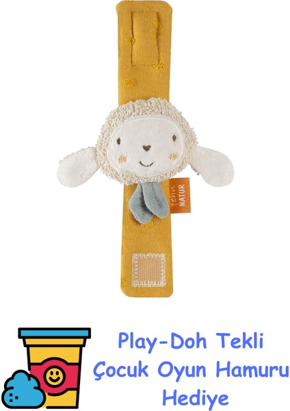 Çıngıraklı Bileklik Bebek Fehnnatur Oyuncak Koyun - Çıngırak ve His Için Kavrama Oyuncağı Motor Becerileri Oyuncağı - Organik Pamuklu Sevimli Oyuncak Bebek Oyunca + Play-Doh Oyun Hamuru