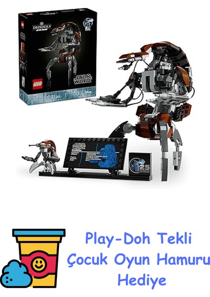 Star Wars Droideka 75381 Yetişkinler Için Koleksiyonluk Yaratıcı Sergileme Modeli Yapım Seti (583 Parça) + Play-Doh Oyun Hamuru