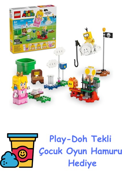 Super Mario Interaktif LEGO Peach ile Maceralar 71441 - - 6 Yaş ve Üzeri Çocuklar Için Koleksiyonluk Yaratıcı Oyuncak Yapım Seti (208 Parça) + Play-Doh Oyun Hamuru