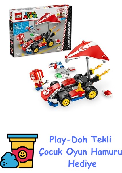 Super Mario: Mario Kart – Standard Kart 72032, 7 Yaş ve Üzeri Erkek ve Kız Çocukları Için Yaratıcı Oyuncak Yapım Seti, Toad Figürü ve Fazlası, Doğum Günü Hediyesi + Play-Doh Oyun Hamuru