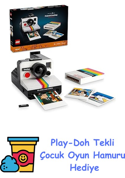 Ideas Polaroid Onestep Sx-70 Kamera 21345 – Fotoğraf Meraklısı Yetişkinler Için Koleksiyonluk ve Sergilenebilir Yaratıcı Model Yapım Seti, Doğum Günü Hediyesi Fik + Play-Doh Oyun Hamuru