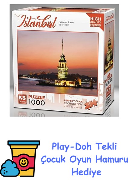 1000 Parça Kız Kulesi ve Gün Batımı + Play-Doh Oyun Hamuru