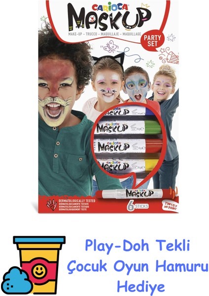 Yüz Boyası 6 Gr. 6 Renk + Play-Doh Oyun Hamuru