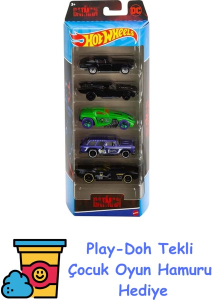 5'li Araba Seti The Batman HFV88 + Play-Doh Oyun Hamuru