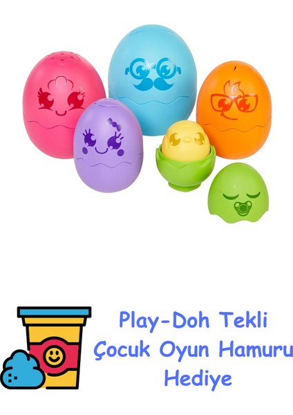 Tomy Yeni Saklambaçlı Iç Içe Yumurtalar + Play-Doh Oyun Hamuru