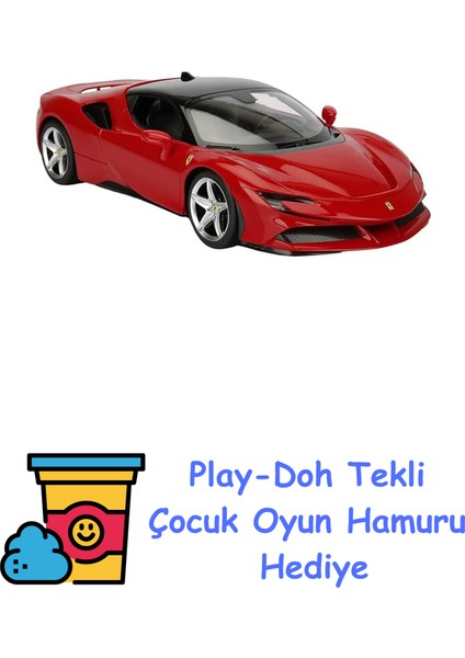 Ferrarı SF90 Stradale 2.4ghz.ışıklı (Ferr) Krmz. + Play-Doh Oyun Hamuru