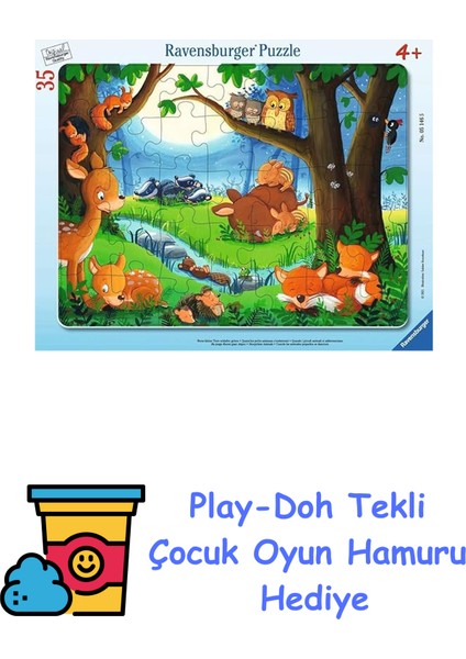 35P Bçer Puz Hayvancıklar + Play-Doh Oyun Hamuru