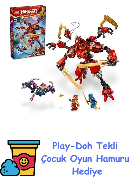 Nınjago Kai’nin Ninja Tırmanma Robotu 71812 – 9 Yaş ve Üzeri Kız ve Erkek Çocuklar Için 4 Ninja Minifigürü Içeren Yaratıcı Oyuncak Yapım Seti, Çocuklar Için Doğum + Play-Doh Oyun Hamuru