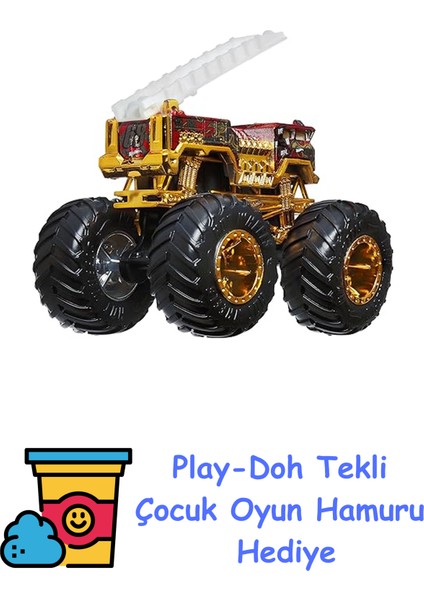 Monster Trucks Bigfoot Trophy Şampiyonları Tekli Arabalar JDV96 - JDV97 Bigfoot + Play-Doh Oyun Hamuru