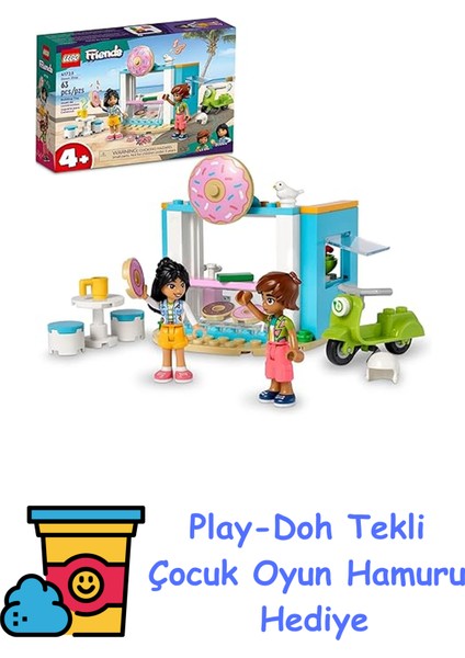 ® Friends Donut Dükkanı 41723-4 Yaş ve Üzeri Çocuklar Için Liann ve Leo Mini Bebekleri Içeren Oyuncak Yapım Seti (63 Parça) + Play-Doh Oyun Hamuru
