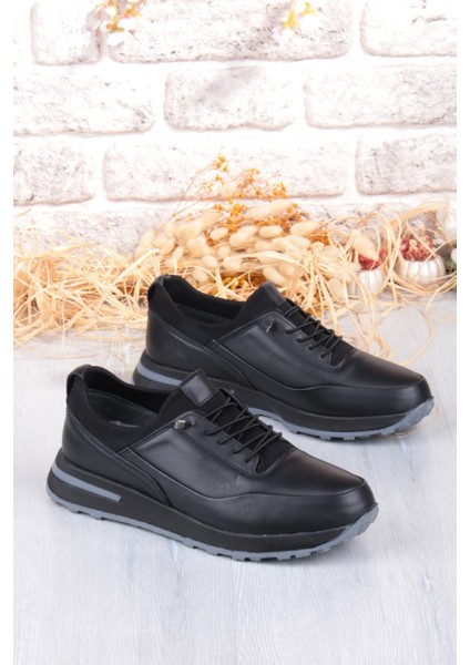 42860 Face Hafif Rahat Lastik Bağcıklı Hakiki Deri Erkek Ayakkabı