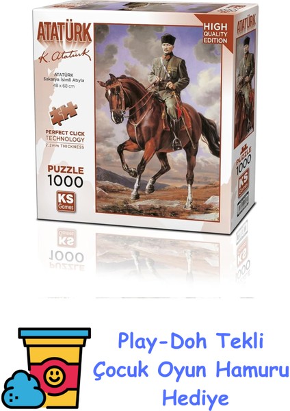 1000 Parça Gazi Mustafa Kemal Sakarya Adı Atıyla + Play-Doh Oyun Hamuru