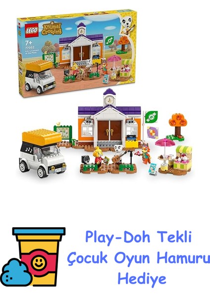 Animal Crossing K.k. Meydan Konseri 77052-7 Yaş ve Üzeri Çocuklar Için Kafe ve Araç Içeren Oyuncak Yapım Seti (550 Parça) + Play-Doh Oyun Hamuru