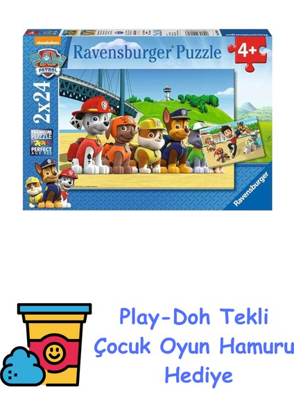 2 x 24 Parça Yapboz Paw Patrol (90648) + Play-Doh Oyun Hamuru