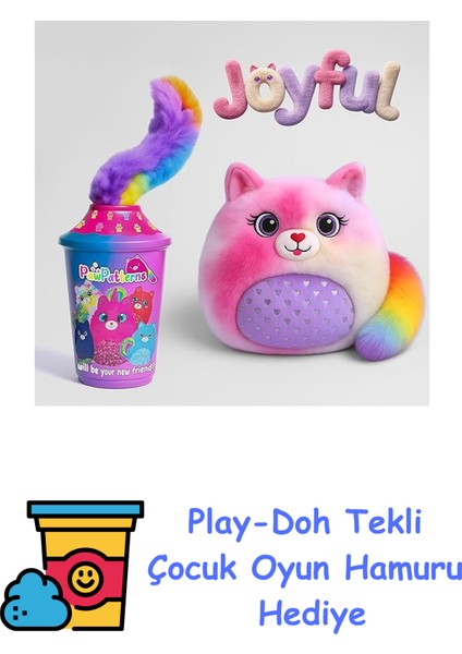 Pawpatterns Sürpriz Peluş Kedi - 5 Koleksiyonluk Karakter, Gökkuşağı Kuyruklu, Yumuşacık, Çocuklar Için Karne Hediyesi | Tatil Hediyesi | Doğumgünü Hediyesi, Eğlenceli + Play-Doh Oyun Hamuru