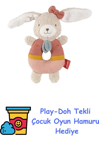 Bebek Halkası Kavrama Oyuncak Tavşan Fehnnatur - Organik Pamuklu Sevimli Oyuncak - Eğlenceli Öğrenme Için Çıngırak ve Oyuncaklı Bebek Oyuncağı - 0+ Aydan Itibaren + Play-Doh Oyun Hamuru