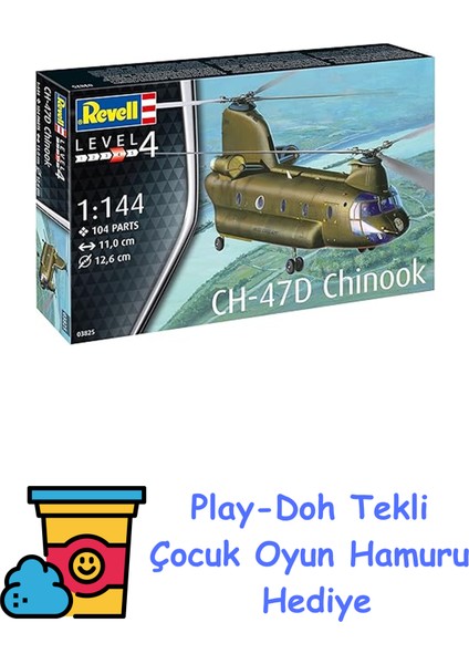 CH-47D Chinook Model Kit Uçak + Play-Doh Oyun Hamuru