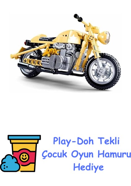 Model Bricks Motorsiklet Yapım Seti, 223 Parça + Play-Doh Oyun Hamuru