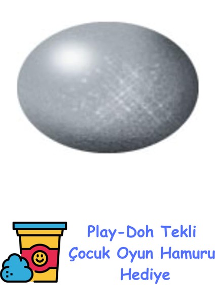 - Su Bazlı Maket Boyası Gümüş Metalik 18 ml (36190) + Play-Doh Oyun Hamuru