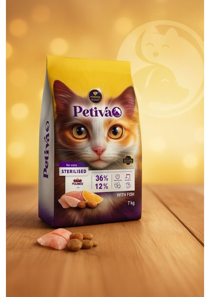 Kısırlaştırılmış Yetişkin Kediler Için Balık Etli Kuru Kedi Maması 7 kg