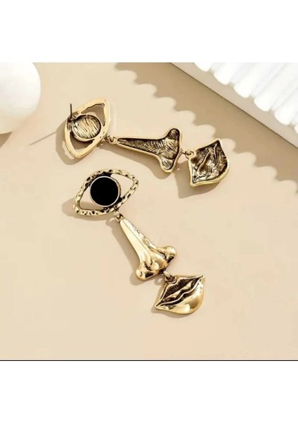 Göz Burun Dudak Tasarım Yaratıcı Uzun Retro Küpe modelleri