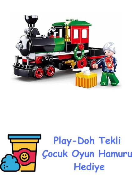 Yılbaşı Treni Yapım Seti, 156 Parça + Play-Doh Oyun Hamuru