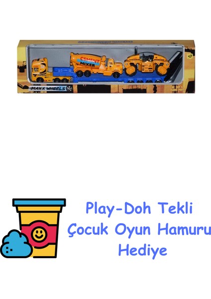 Sun-Pio-Mxx-Dc.ınşaat Set Tir/çekici Üstü 2 Araç 3A. + Play-Doh Oyun Hamuru