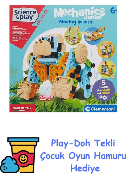 Mechanics Junior - Hareketli Hayvanlar Oyuncak + Play-Doh Oyun Hamuru