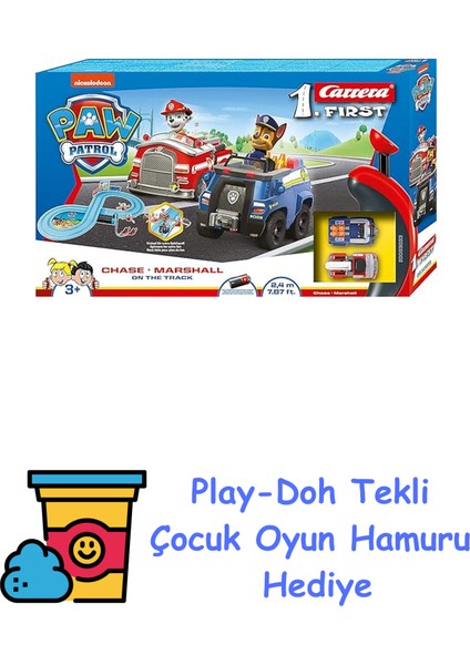 , 1st Paw Patrol Chase Marshall Pistte 2.4 M Oyuncak + Play-Doh Oyun Hamuru