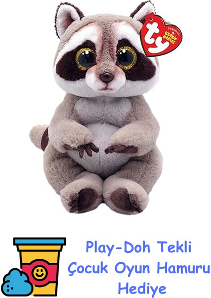 Beanie Bellies Plüss Figura Petey, 15 cm - Mosómedve + Play-Doh Oyun Hamuru