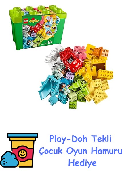 Duplo Classic Lüks Yapım Parçası Kutusu 10914-18 Ay ve Üzeri Çocuklar Için Gelişimi Destekleyen Yaratıcı Oyuncak Yapım Seti (85 Parça) + Play-Doh Oyun Hamuru