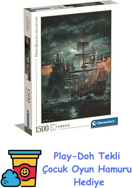 - 31682.3 - Yetişkin Puzzle - Korsan Gemisi, 1500 Parça + Play-Doh Oyun Hamuru