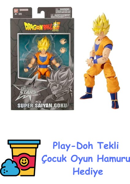 Dragon Ball Stars Super Saiyan Goku Eklemli Figür + Play-Doh Oyun Hamuru