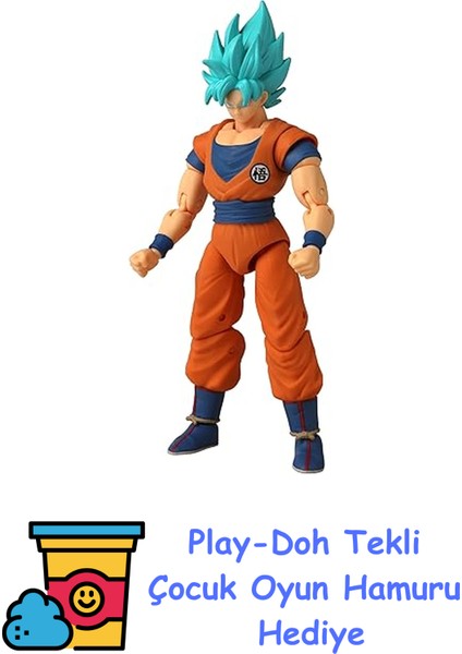 Dragon Ball Stars Super Saiyan Blue Goku Eklemli Figür + Play-Doh Oyun Hamuru