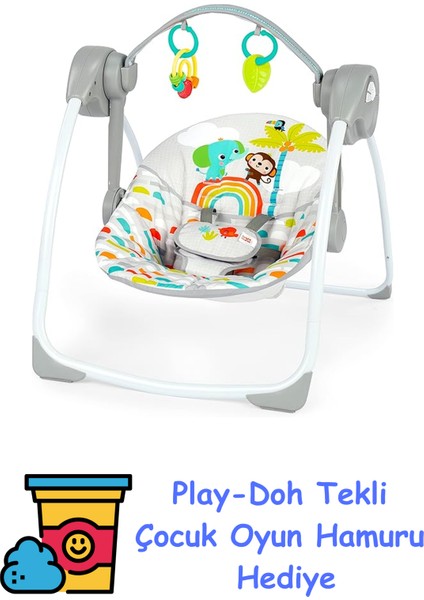 Cennet Taşınabilir Kompakt Otomatik Müzikli Bebek Salıncağı, Uniseks, Yenidoğan ve Üstü + Play-Doh Oyun Hamuru
