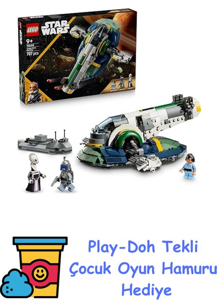 Star Wars: Klonların Saldırısı Jango Fett’in Starship’i 75433 – 9 Yaş ve Üzeri Çocuklar Için Oyunlu ve Sergilemeli Koleksiyonluk Uzay Gemisi Yapım Seti, Yaratıcı + Play-Doh Oyun Hamuru