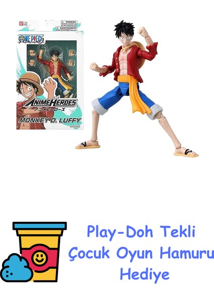 Anime Heroes One Piece Monkey D. Luffy Eklemli Figür + Play-Doh Oyun Hamuru