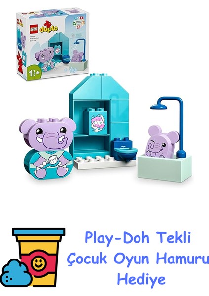 Duplo Ilk Günlük Rutinlerim: Banyo Zamanı 10413-1 Buçuk Yaş ve Üzeri Çocuklar Için Eğitici Banyo Oyuncağı Yapım Seti (15 Parça) + Play-Doh Oyun Hamuru