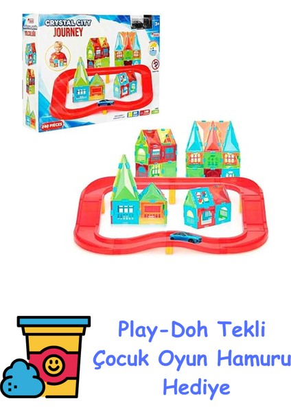 Kristal Şehir Yolculuğu 240 Parça Oyuncak + Play-Doh Oyun Hamuru