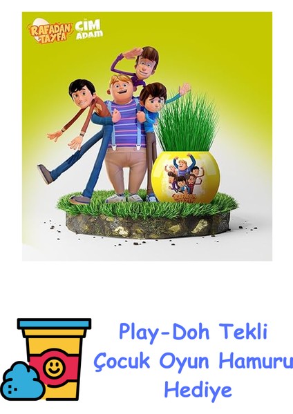 Rafadan Tayfa Temalı Çim Adam 6'lı Set – Çocuklar Için Eğitici ve Eğlenceli Bitki Yetiştirme Kiti + Play-Doh Oyun Hamuru