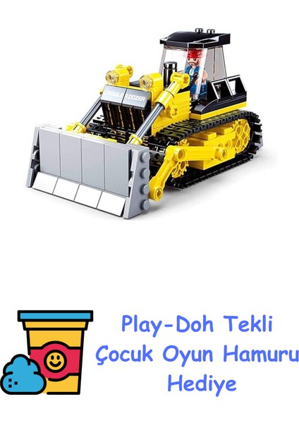 Town Dozer Yapım Seti, 231 Parça + Play-Doh Oyun Hamuru