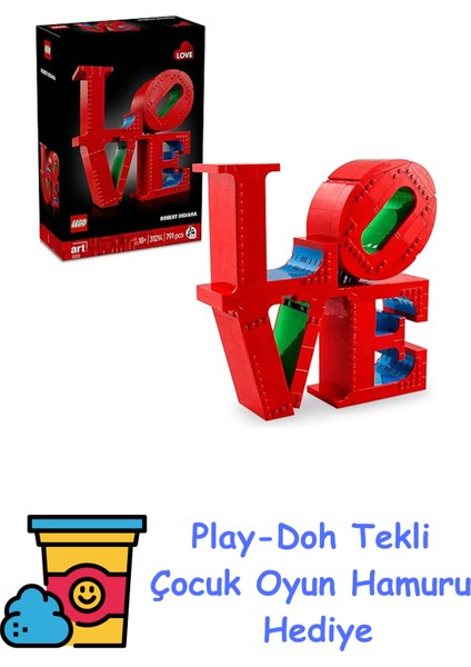 Art Love Yapım Seti 31214 – Yetişkinler Için Ofis Veya Ev Hediyesi Olabilecek Robert Indiana Heykeli Dekoratif Yapım Seti, Çiftler Için Nişan Veya Sevgililer Günü + Play-Doh Oyun Hamuru
